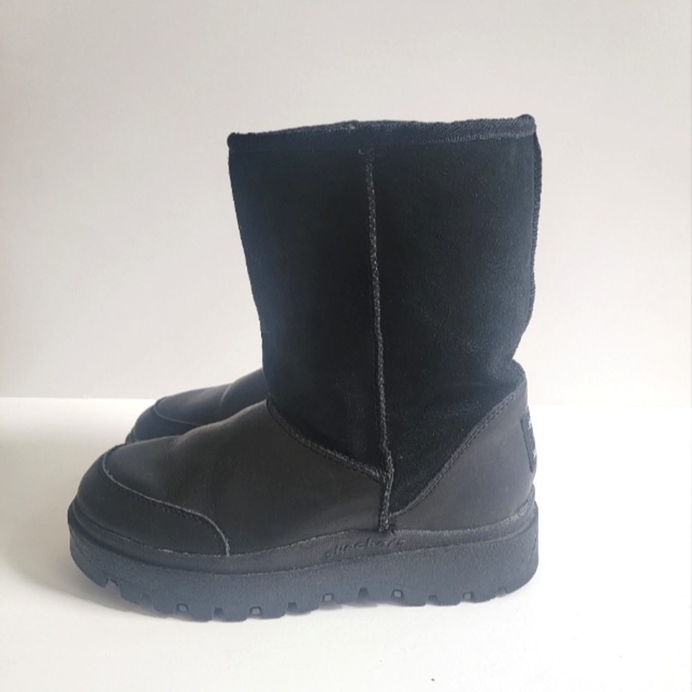 Vintage 90s/Y2K women's Skechers leather platform chunky outdoor boots, size 8.5 - Picture 1 of 7